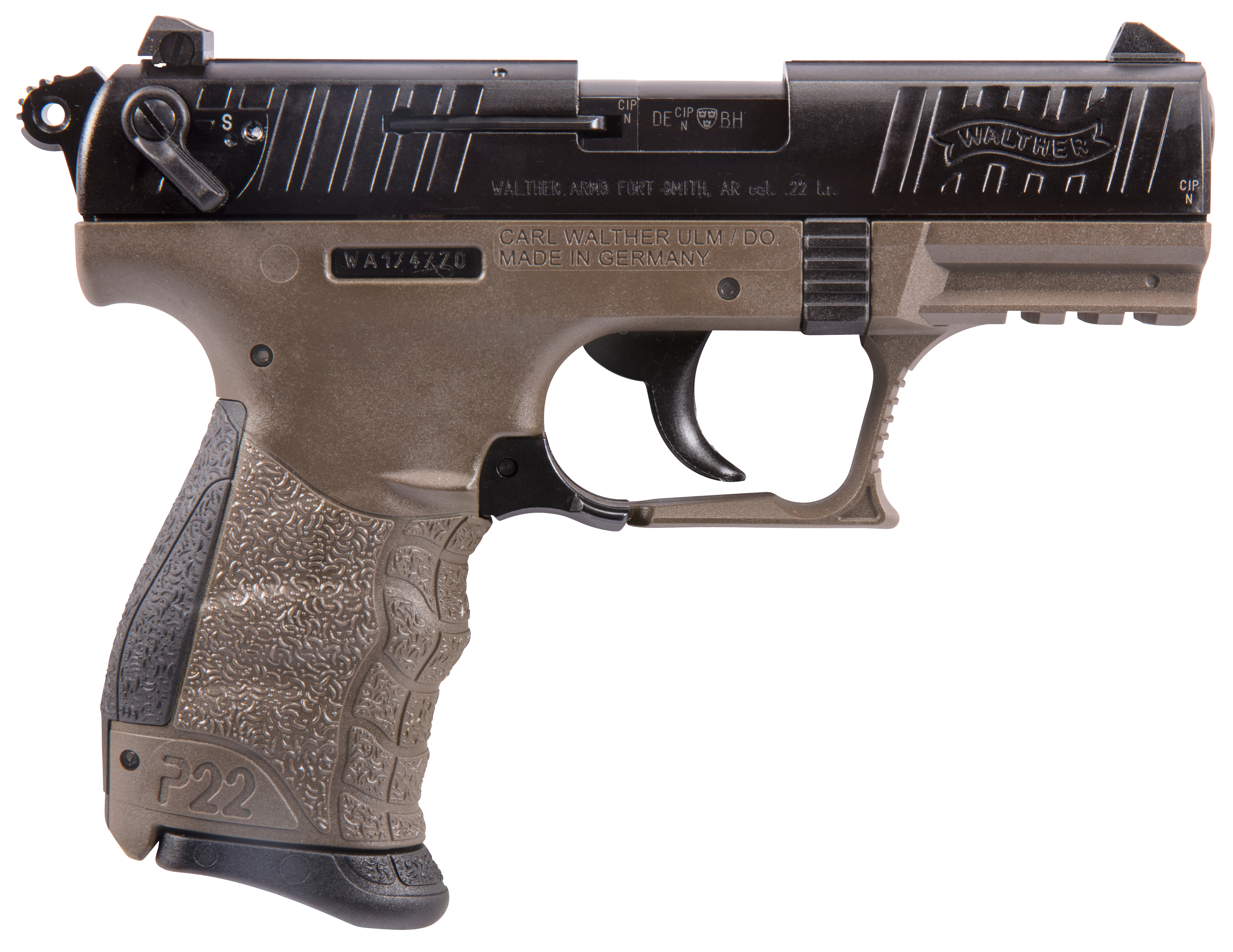 Walther P22 Flat Dark Earth .22 LR 3.4" Barrel 10-Rounds