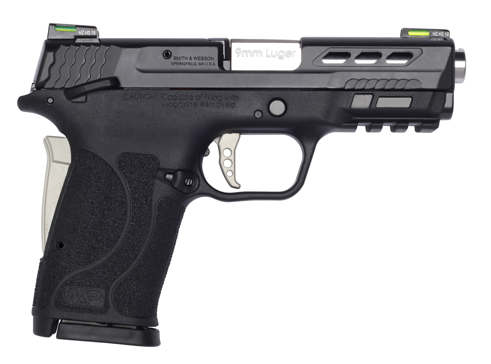 Smith and Wesson Performance Center M&P9 Shield EZ 9mm 3.83" Silver Barrel 8-Rounds