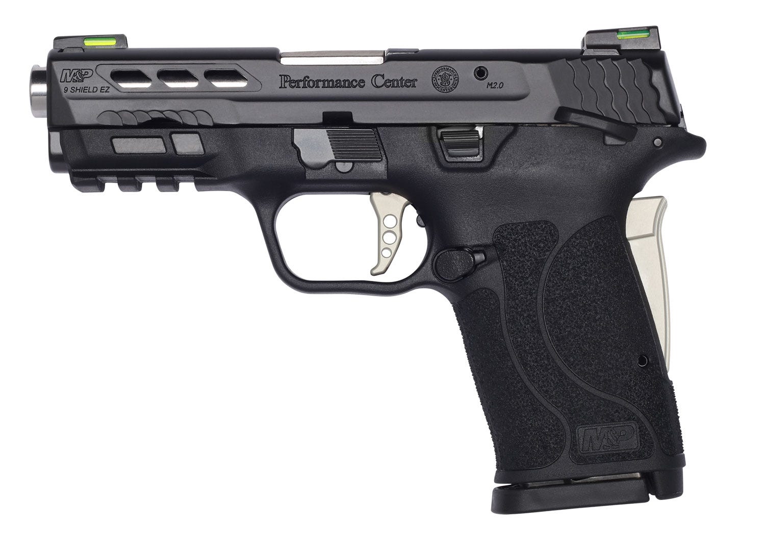 Smith and Wesson Performance Center M&P9 Shield EZ 9mm 3.83" Silver Barrel 8-Rounds - Image 2