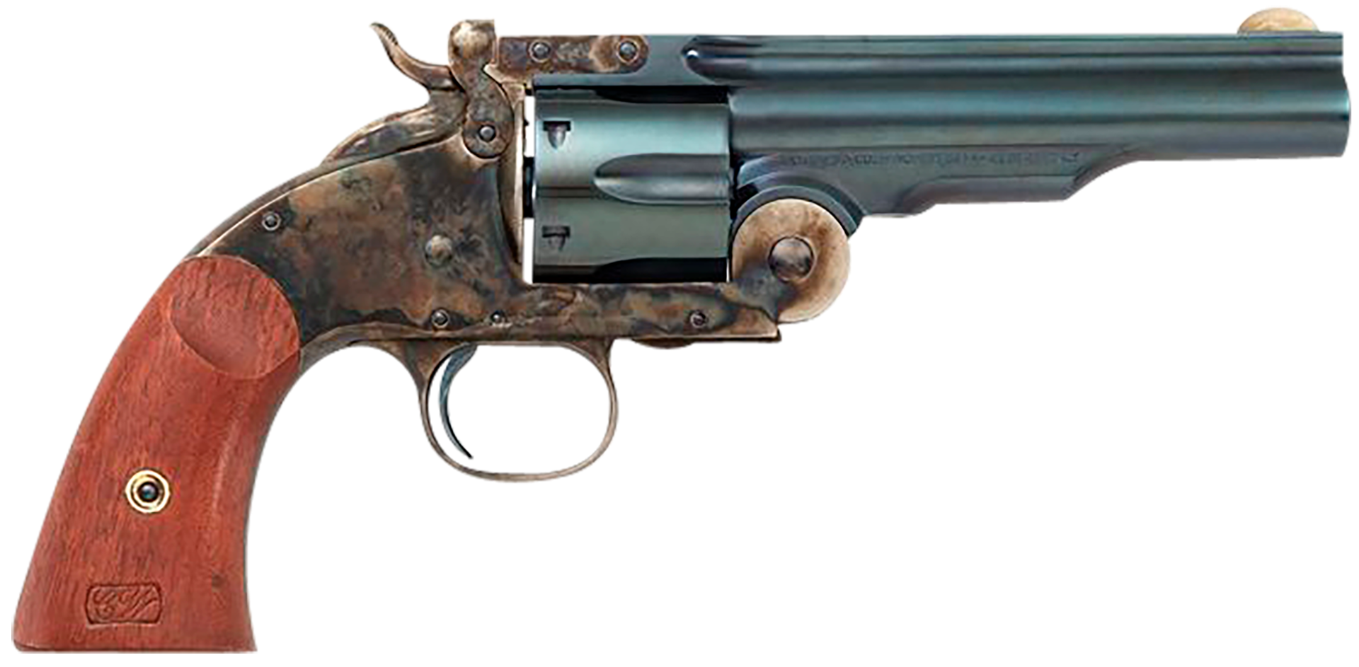 Taylors and Co Schofield Top Break Walnut .44-40 7" Barrel 6-Rounds with Color Case Hardened Steel