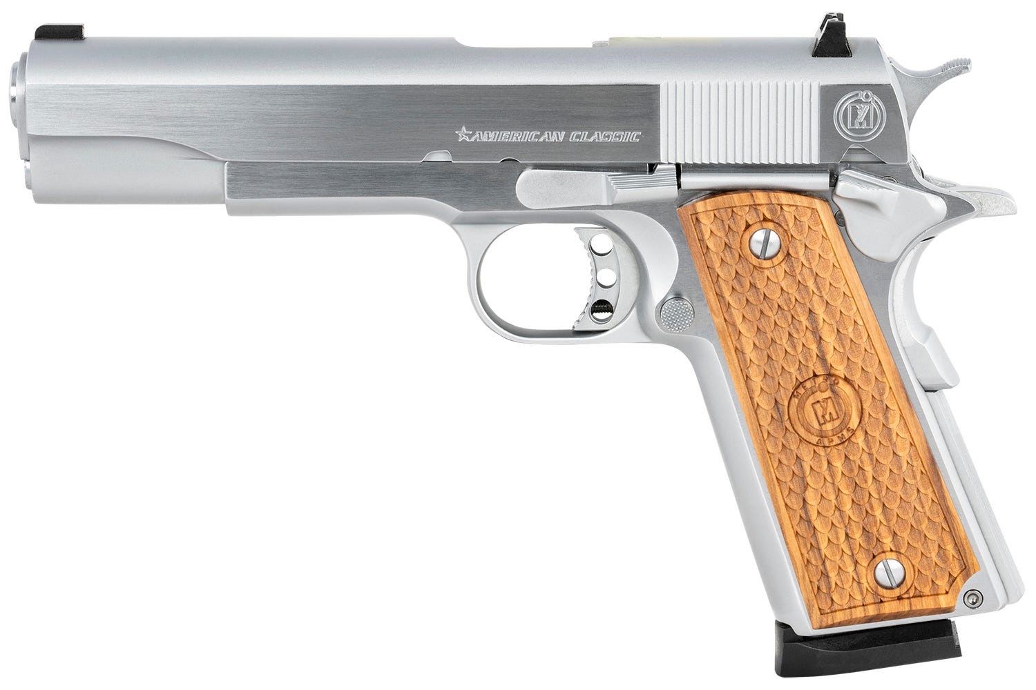 TriStar American Classic Government 1911 45 ACP 5" Barrel 8 Rounds Chrome Steel Frame/Slide - Image 2