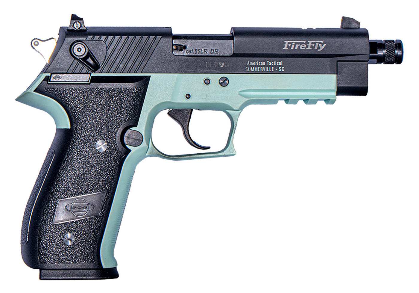 American Tactical GSG Firefly Mint/Black .22 LR 4.9" Barrel 10-Rounds 3-Dot Sights - Image 2