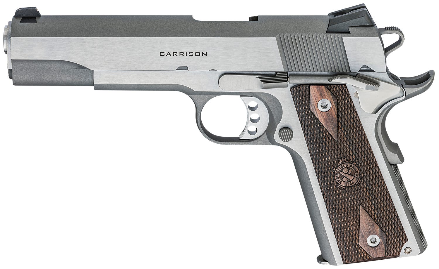 Springfield Garrison 1911 9mm 5" Barrel 9-Rounds Combat Sights Wood Grips Stainless - Image 2