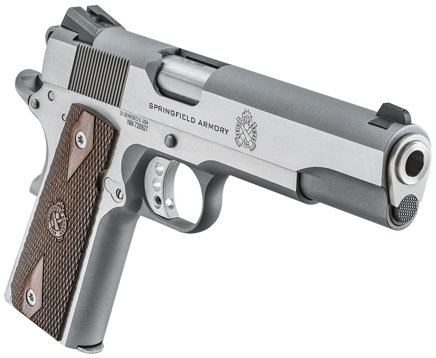 Springfield Garrison 1911 9mm 5" Barrel 9-Rounds Combat Sights Wood Grips Stainless - Image 3