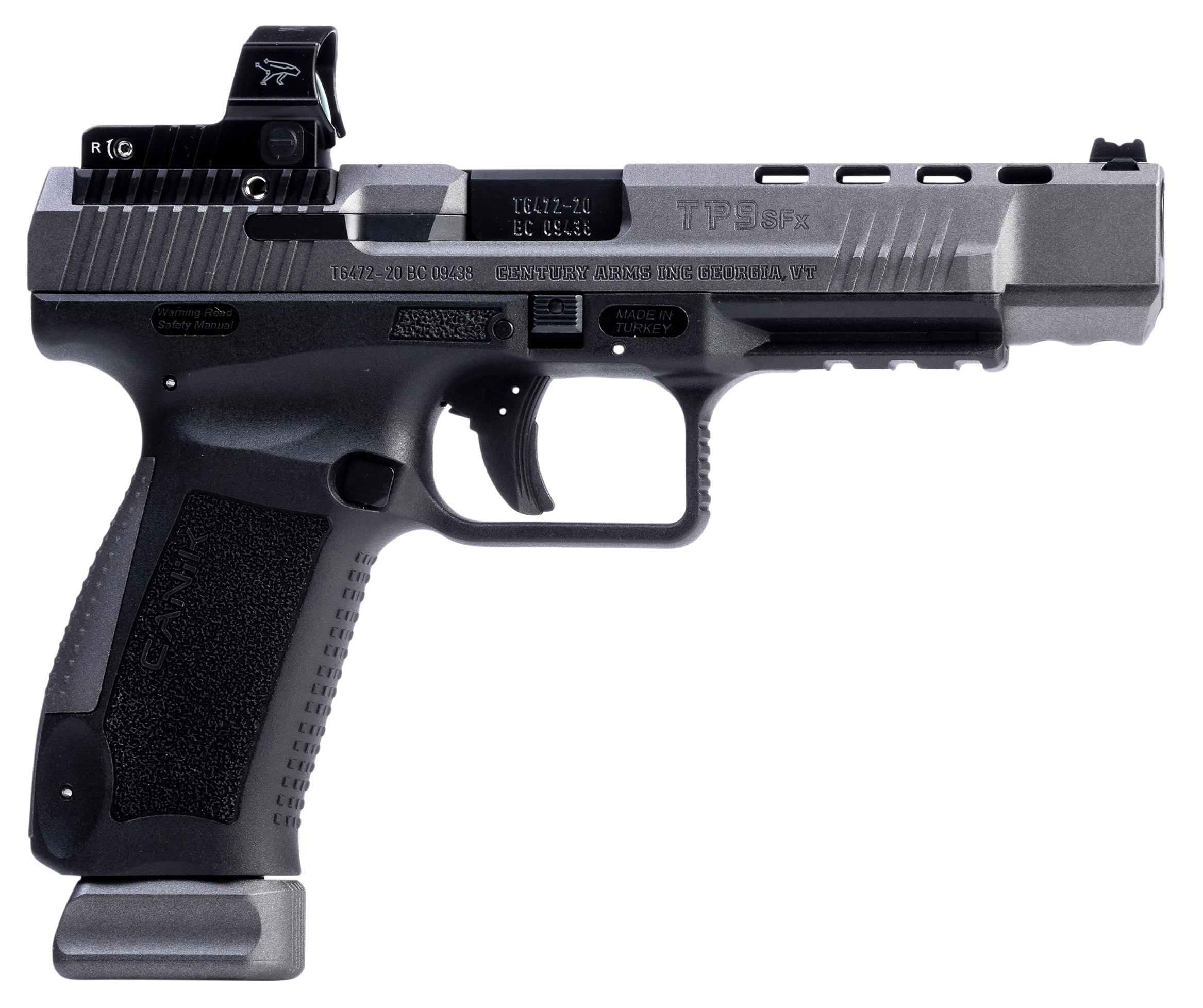 Canik TP9 SFx Tungsten 9mm 5.2" Barrel 20-Rounds w/ MeCanik MO2 RDS