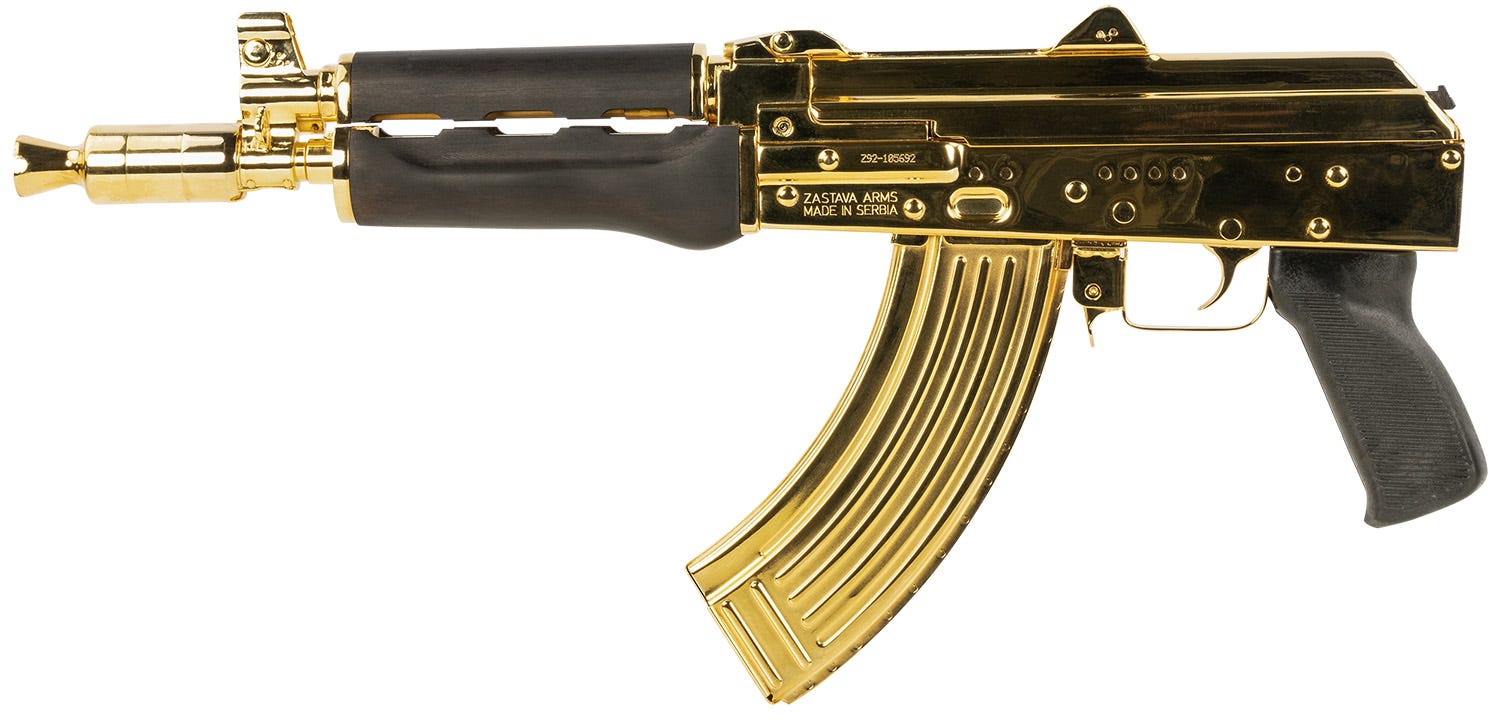 Zastava USA ZPAP92 AK Pistol 24k Gold 7.62 X 39 10" Barrel 30-Rounds - Image 3