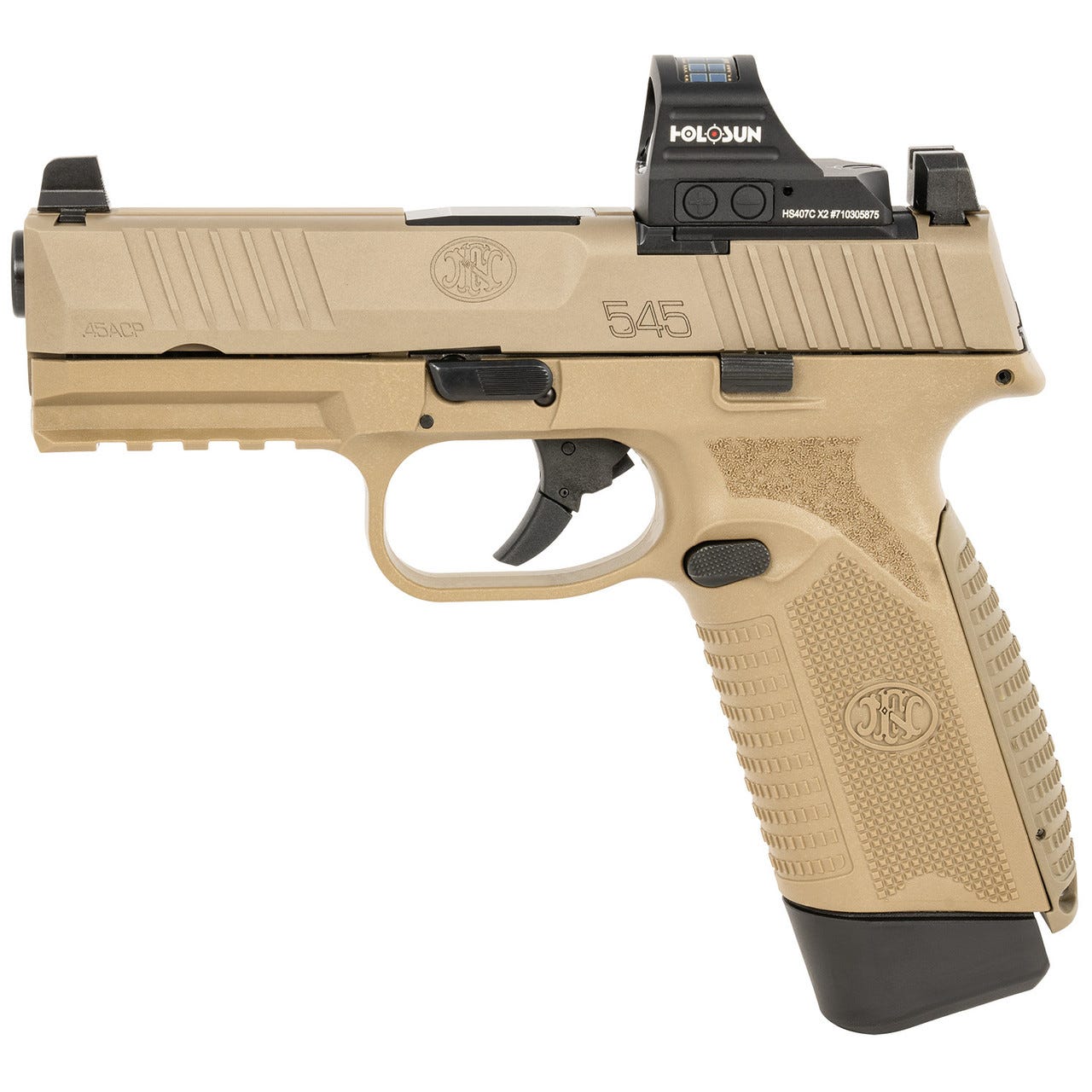 FN 545 MRD Flat Dark Earth .45 ACP 4.1" Barrel 15-Rounds w/ Holosun 407C - Image 2