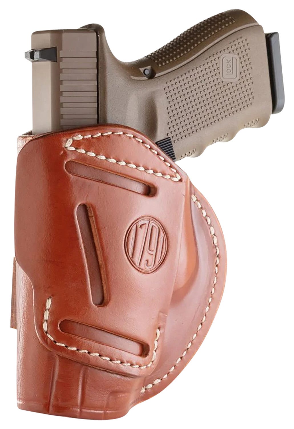 1791 Gunleather 4-Way IWB/OWB Size 06 Brown Glock 17/Ruger American Pistol