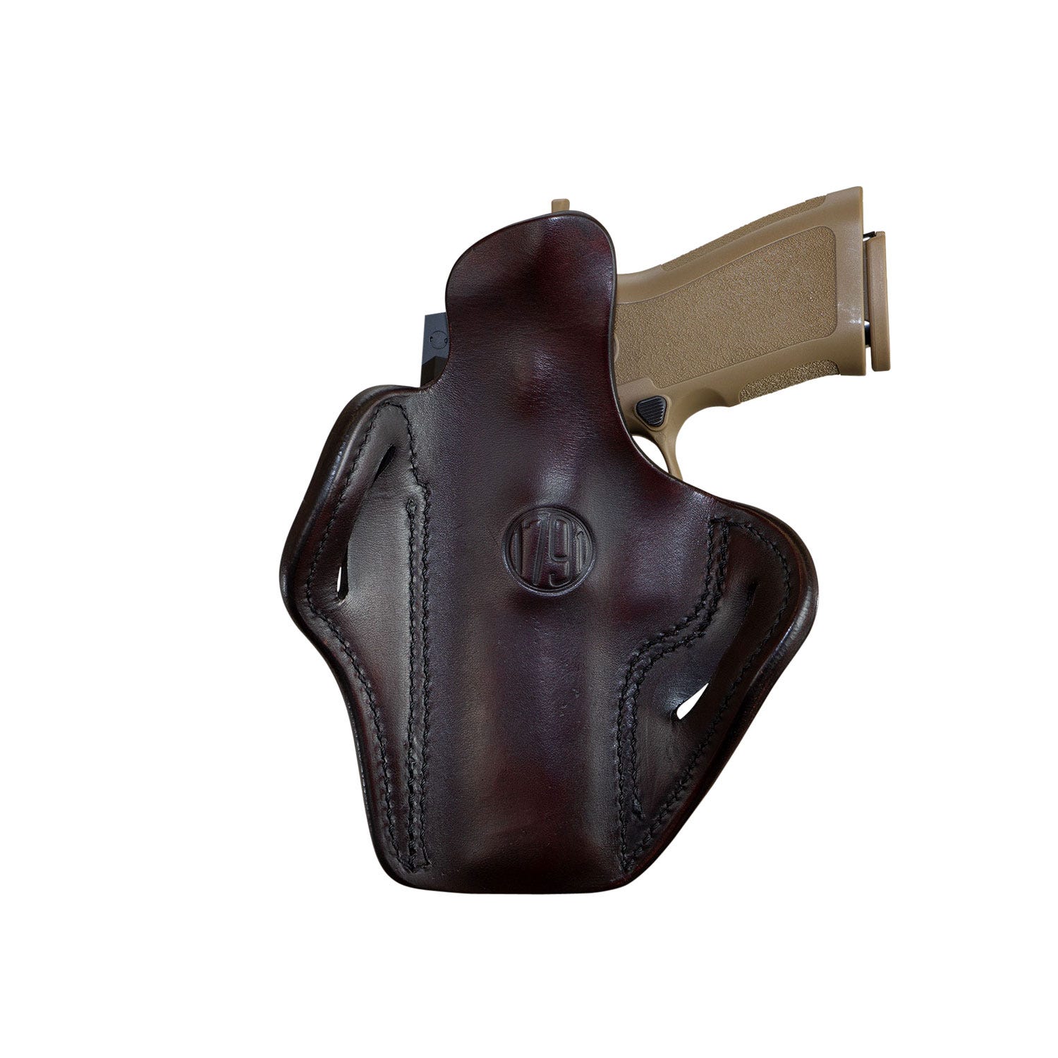 1791 Gunleather Optics Ready BH2.4 Belt Holster Brown Leather RH for Sig P320 / Springfield XD-M / Walther PPQ