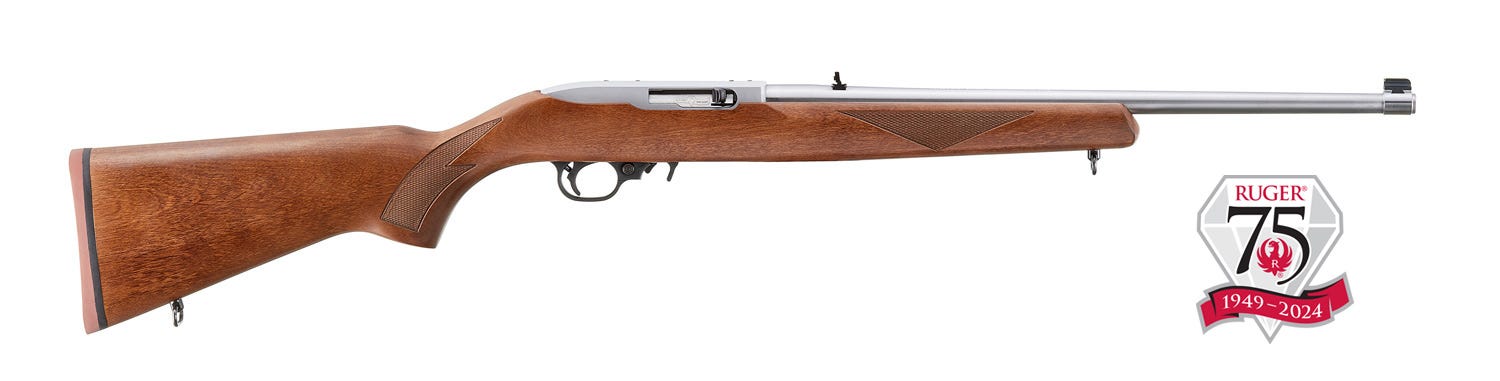 Ruger 10/22 Sporter 75th Anniversary Walnut / Stainless .22 LR 18.5" Barrel 10-Rounds - Image 2