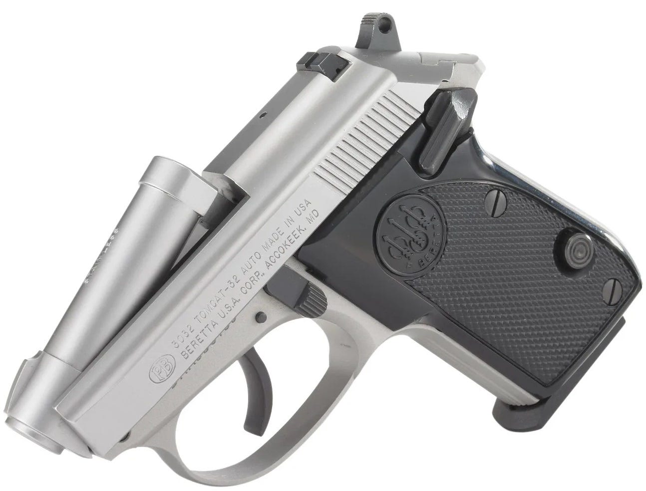 Beretta 3032 Tomcat Pistol Black/Stainless .32 ACP 2.4" Barrel 7-Rounds - Image 3