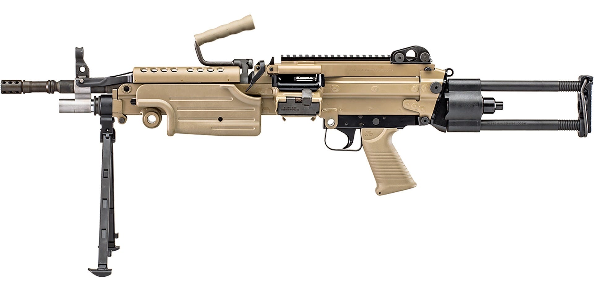 FN M249S Para Flat Dark Earth 5.56 NATO 16.1" Barrel Belt-Fed Telescoping Stock - Image 3