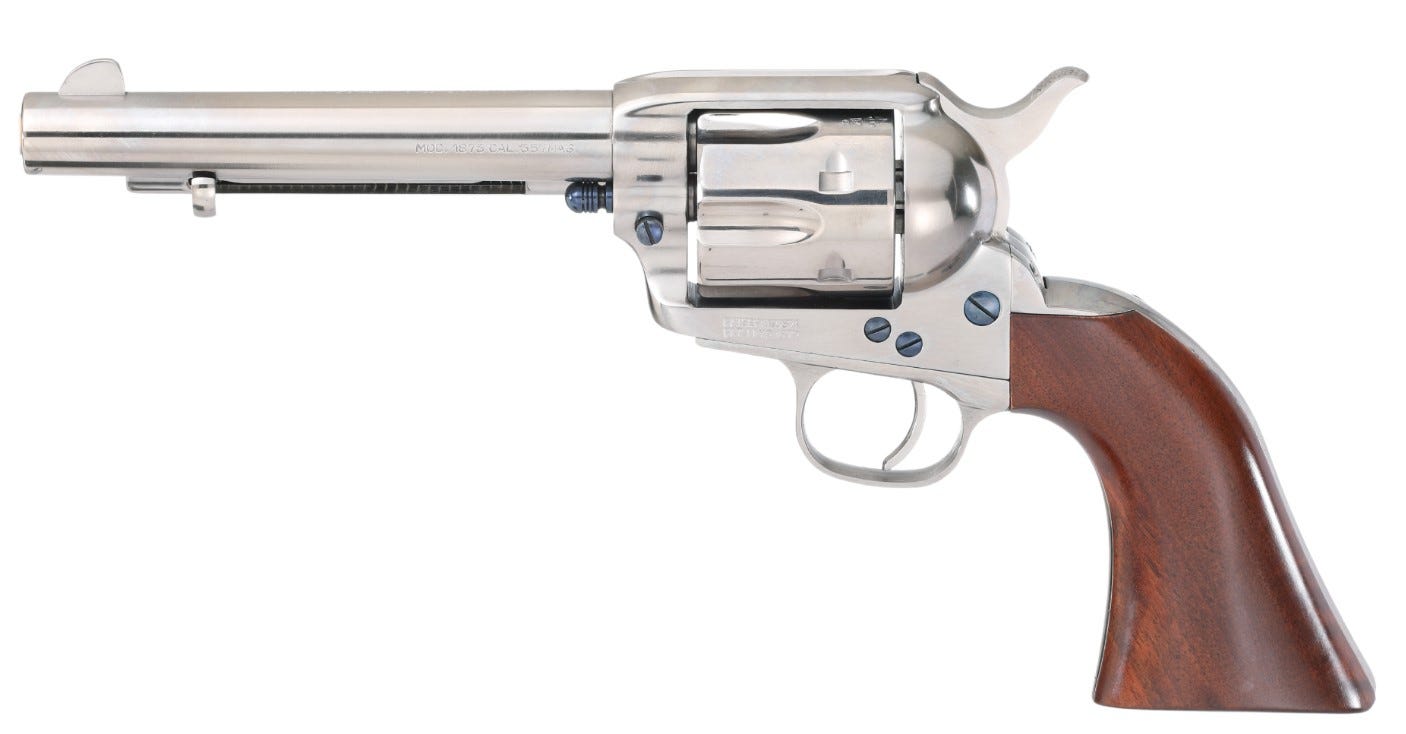 Taylors and Co 1873 Gunfighter Nickel .45 Colt 5.5" Barrel 6-Rounds Wood Grips