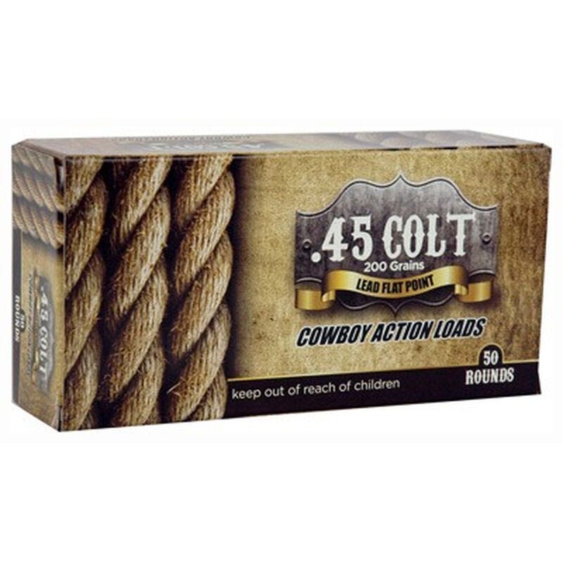 American Cowboy Centerfire Handgun Brass .45 Colt 200-Grain 50-Rounds LFN