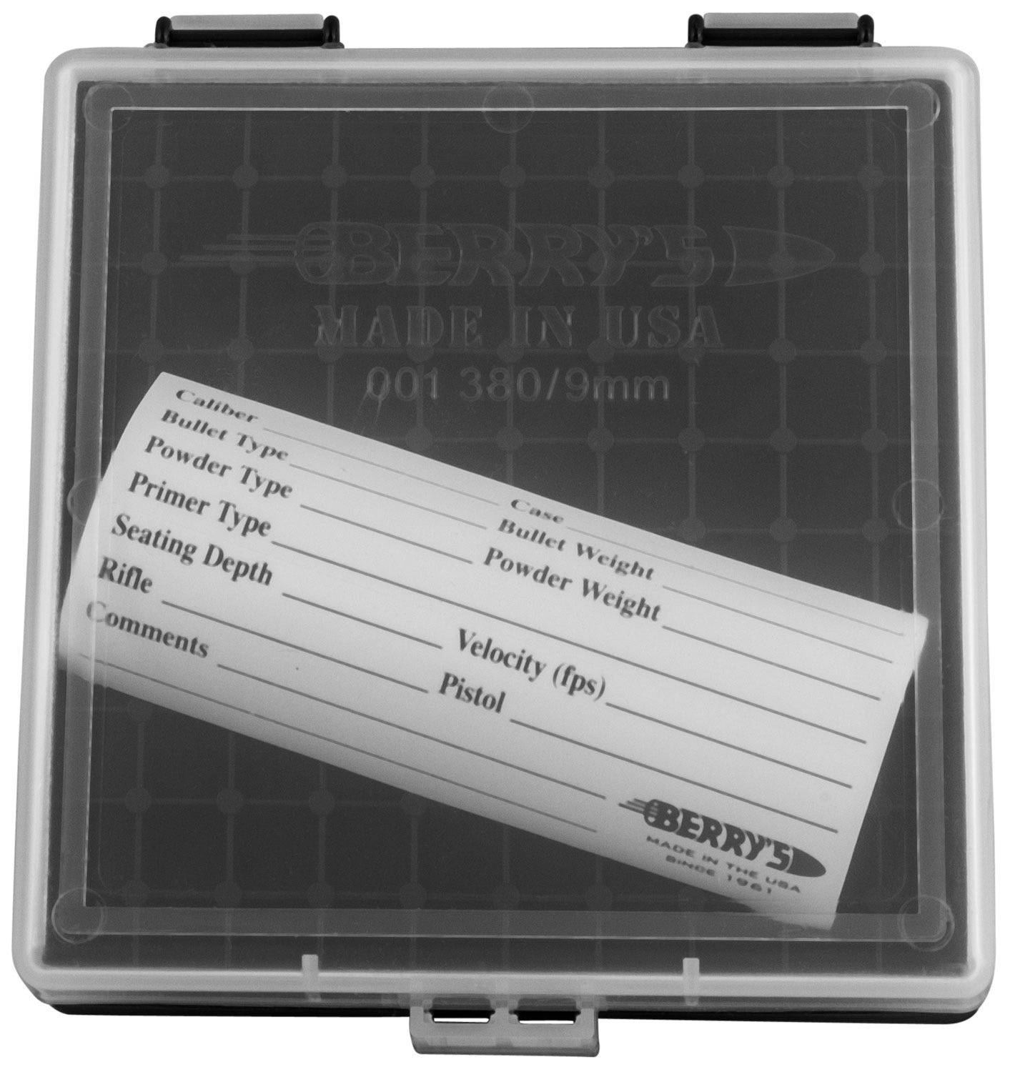 Berry's Manufacturing Ammo Box 9mm 100-Rounds 1.23"x0.40"