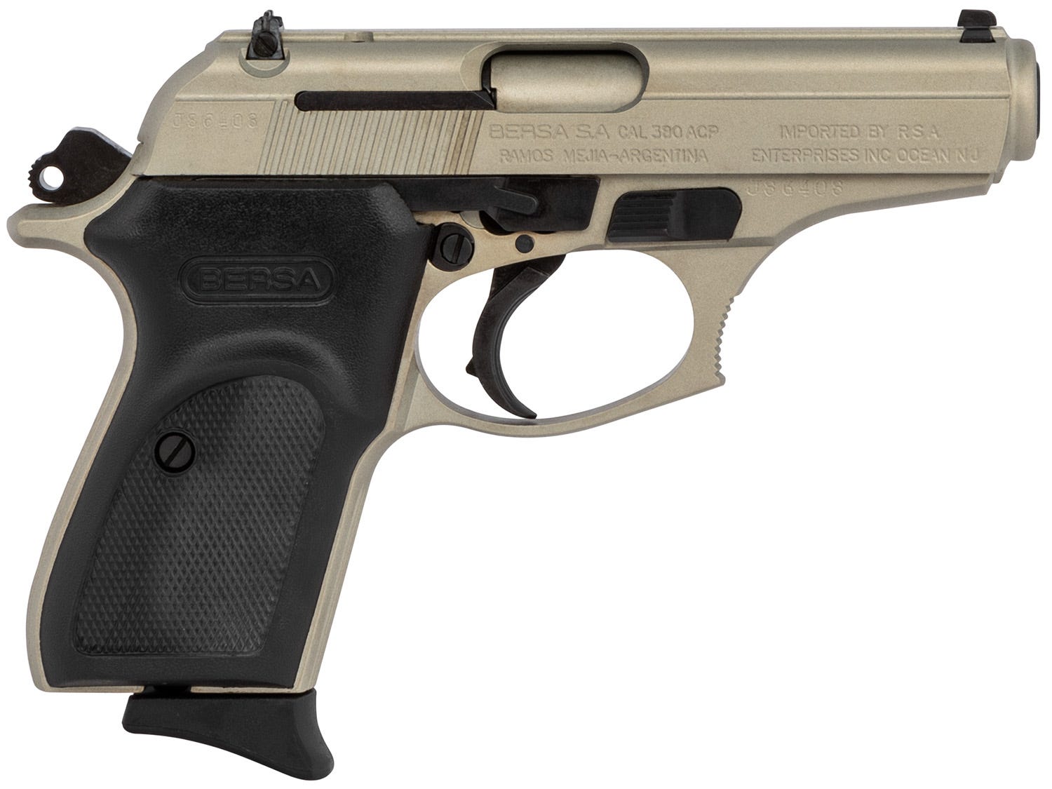 Bersa Thunder Nickel .380 ACP 3.5" Barrel 8-Rounds Fixed Sights