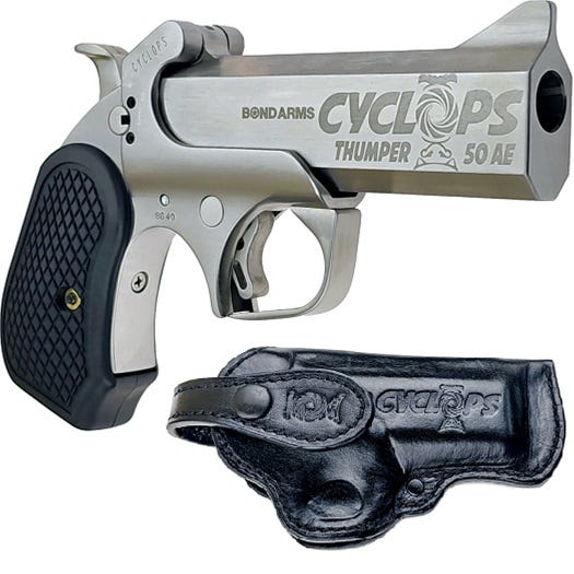 Bond Arms Cyclops Stainless .50 AE 4.25" Barrel 1-Rounds w/ Holster