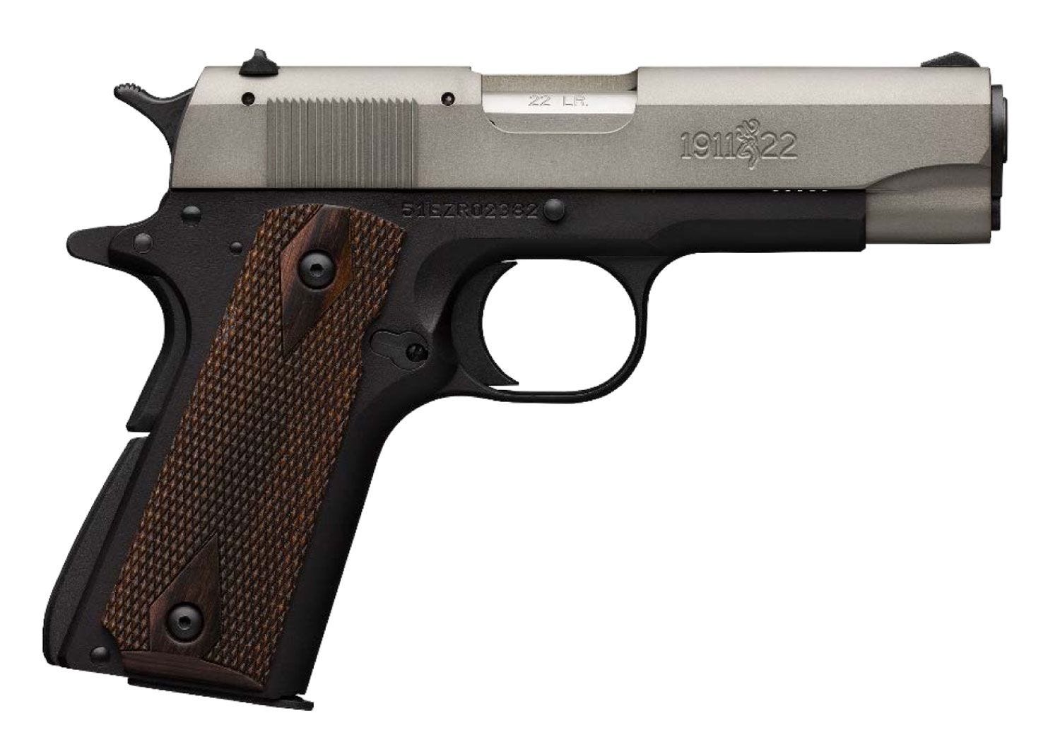 Browning 1911-22 A1 Gray / Black 22 LR 4.25" Barrel 10 Rounds Walnut Grip