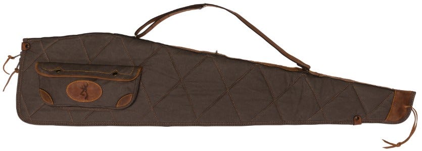 Browning Lona Case 48", Canvas/Leather Rifle Case, Flint/Brown