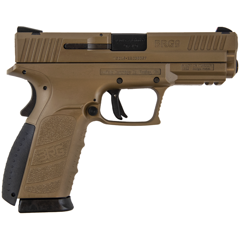 Buffalo Cartridge Company BRG9 Elite Flat Dark Earth 9mm 4" Barrel 16-Rounds