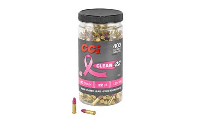 CCI Ammunition Clean-22 Pink .22 LR 40 Grain 400-Rounds LRN