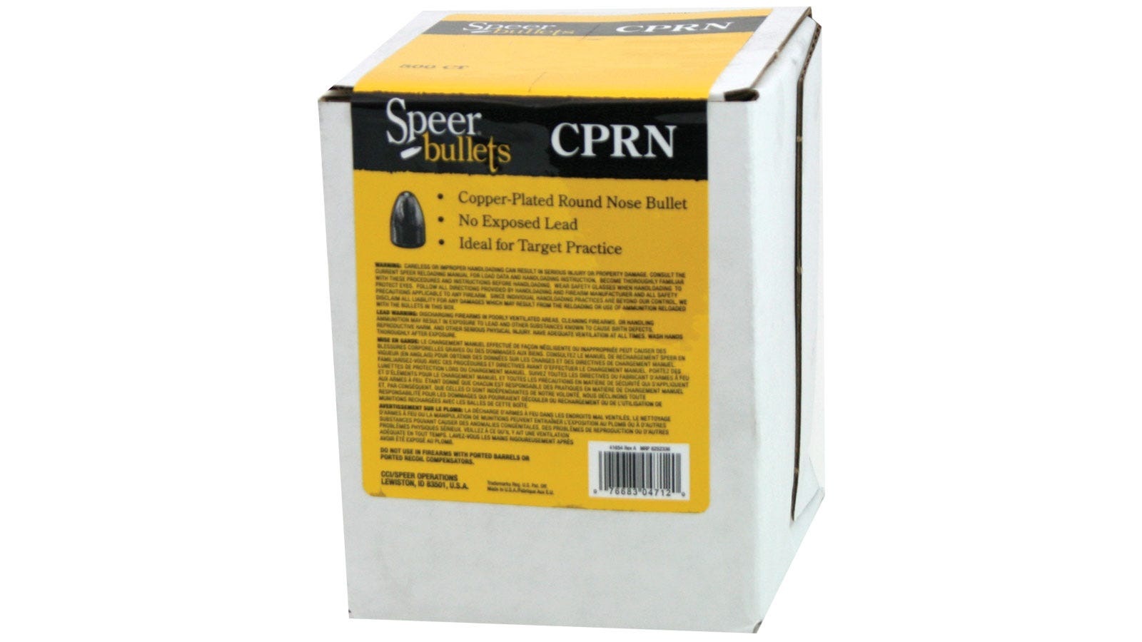 CCI Ammunition 4713 Speer Bulletts 400-180Gr CPRN