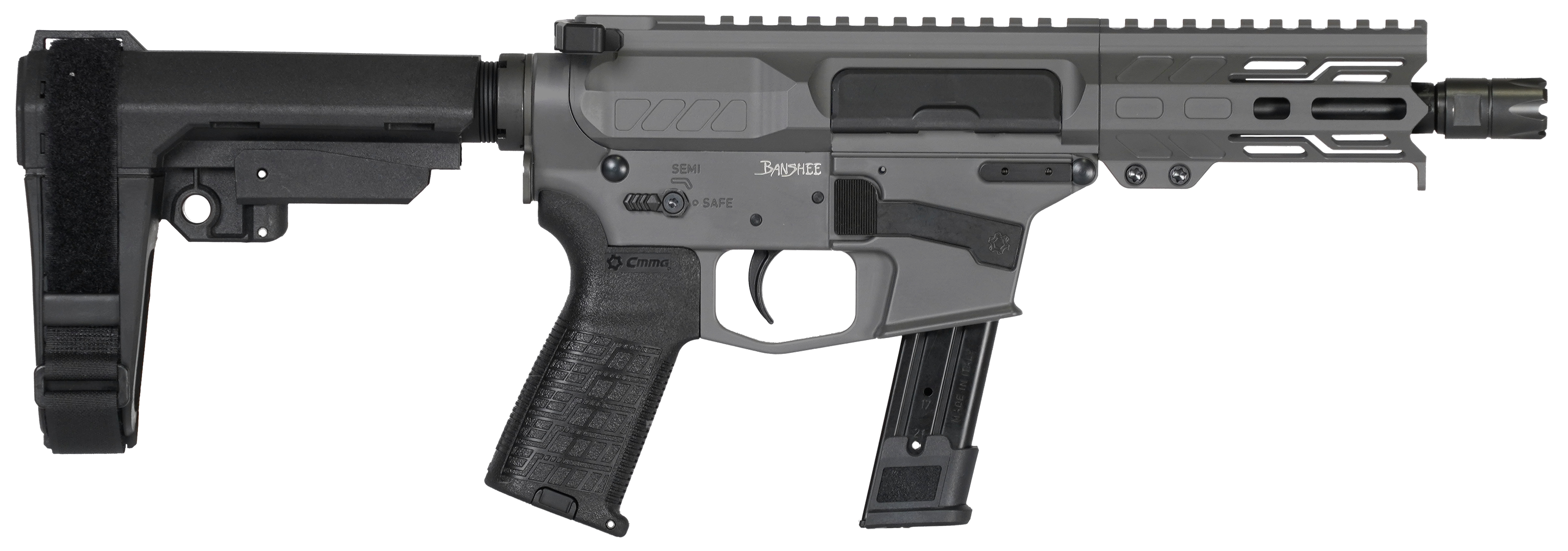 CMMG Banshee MK17 Pistol Tungsten Grey 9mm 5" Barrel 21-Rounds