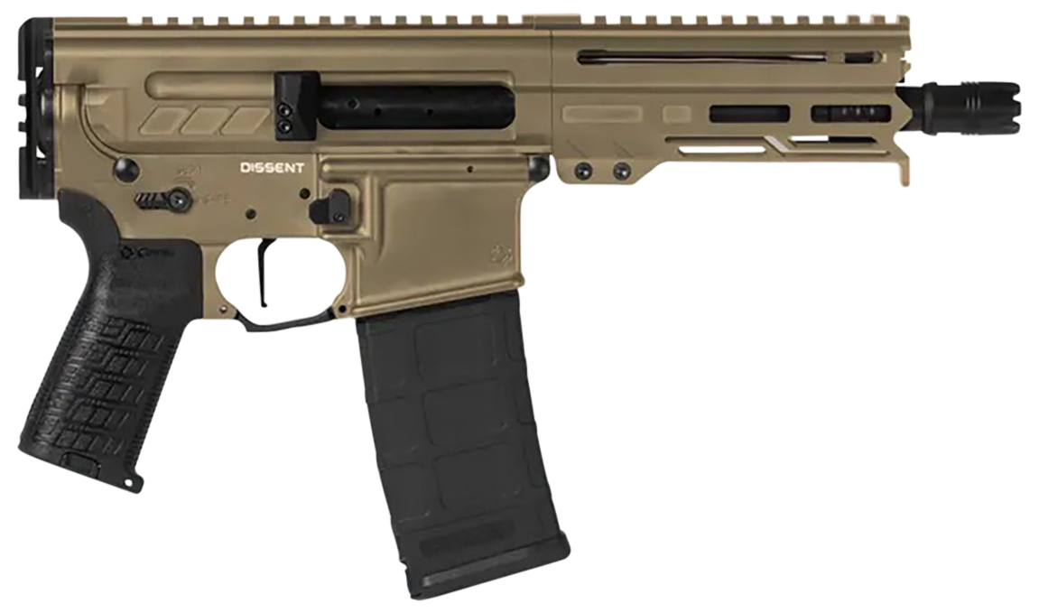 CMMG Dissent MK4 Coyote Tan 5.7 X 28 6.5" Barrel 32-Rounds No Brace