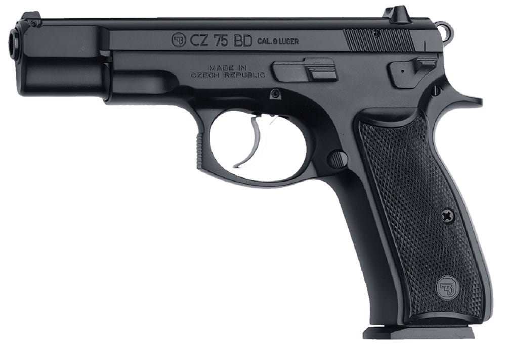 CZ 75 BD Black 9mm 4.7" Barrel 10-Rounds