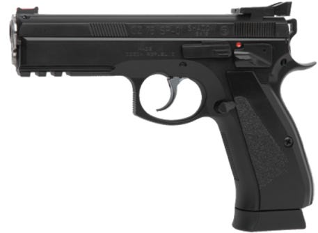 CZ Custom 75 SP-01 Accu-Shadow Black 9mm 4.6-inch 18Rd Fiber Optic Sight