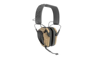 Caldwell E-Max Comms Ear Muffs Tan Electronic Earmuff with Bluetooth and Ambidextrous Microphone