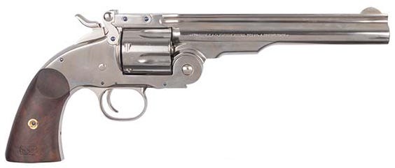Cimarron Firearms NO.3 Schofield Nickel .45 Colt 7" Barrel 6-Rounds