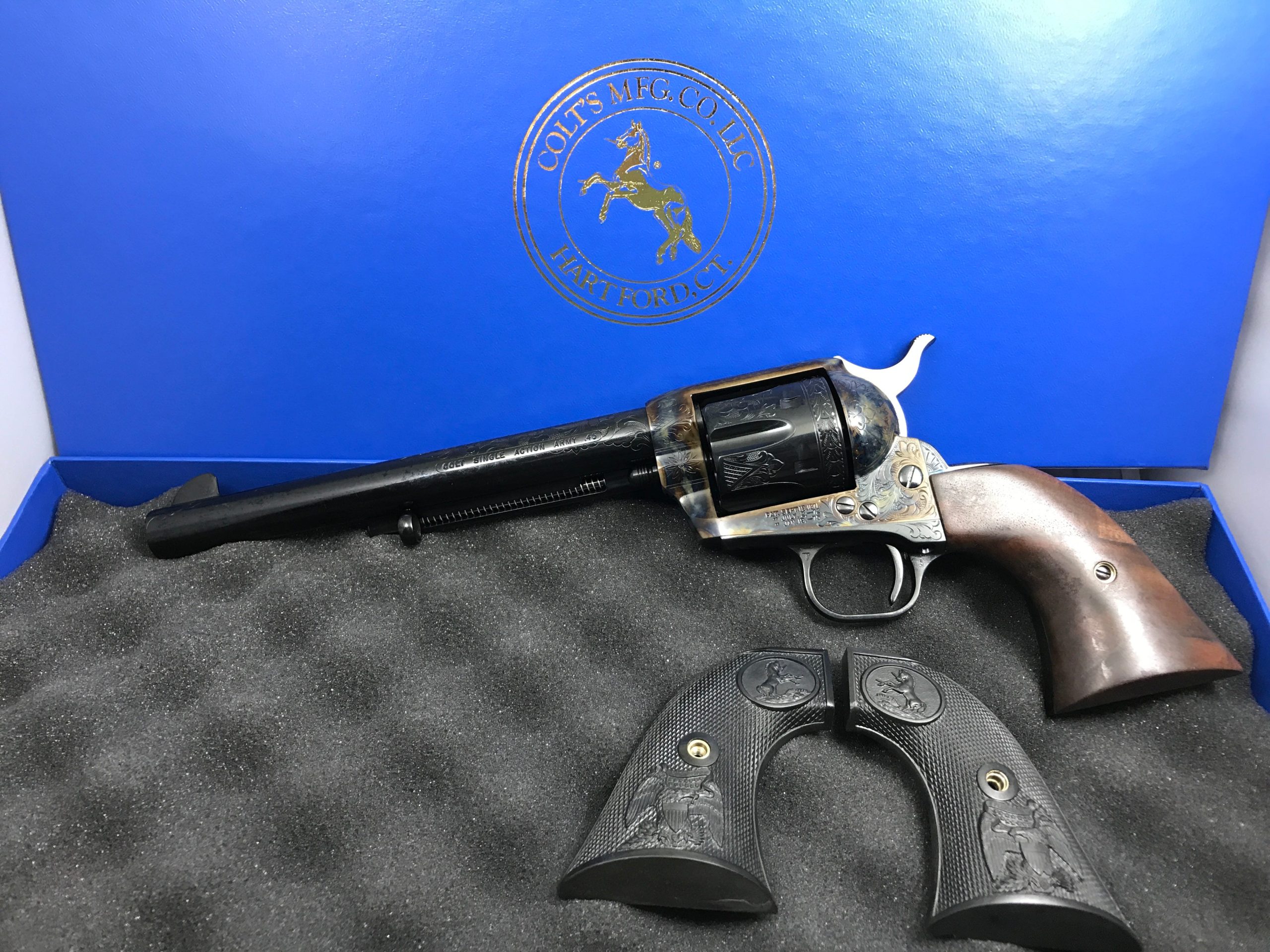 Colt Firearms New Frontier Single Action Army 200th Anniversary Blued / Hand Engraved .45 LC 7.5-inch 6Rd