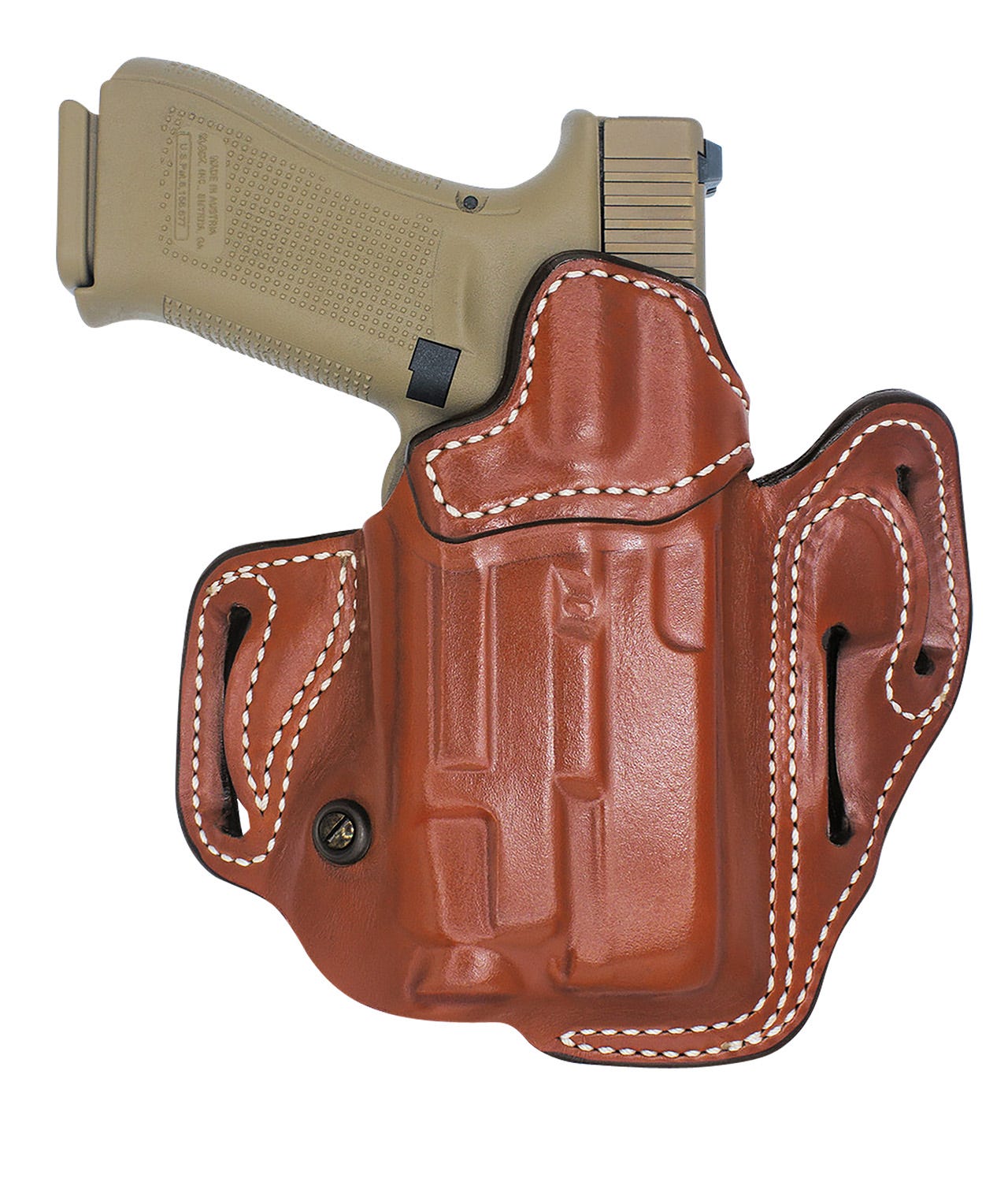 Desantis Vengeance Scabbard OWB Tan Leather Fits Sig P320C/P250C w/RD