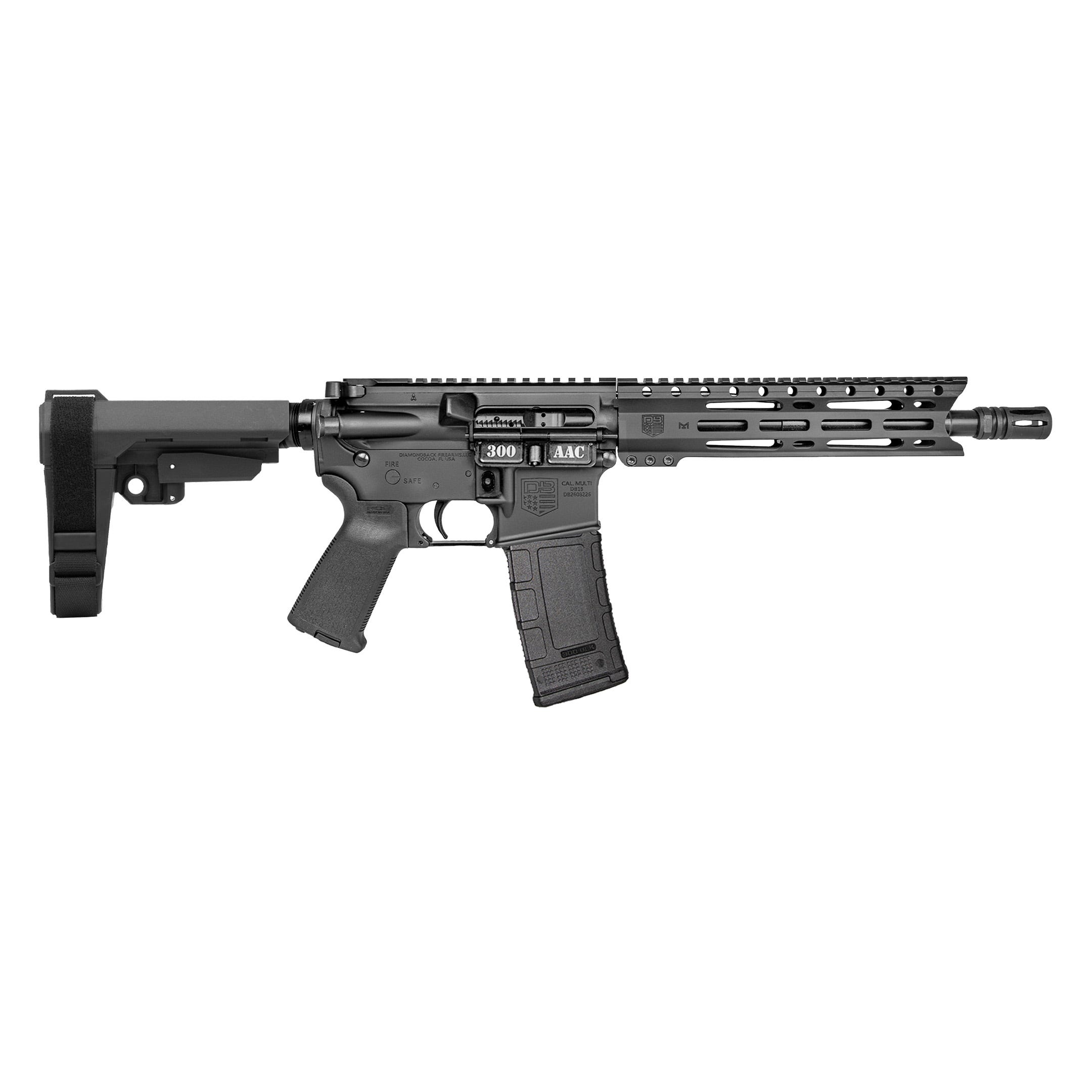 Diamondback Carbon DB15 Pistol .300 AAC Blackout 10" Barrel 30-Rounds w/ SBA3 Brace