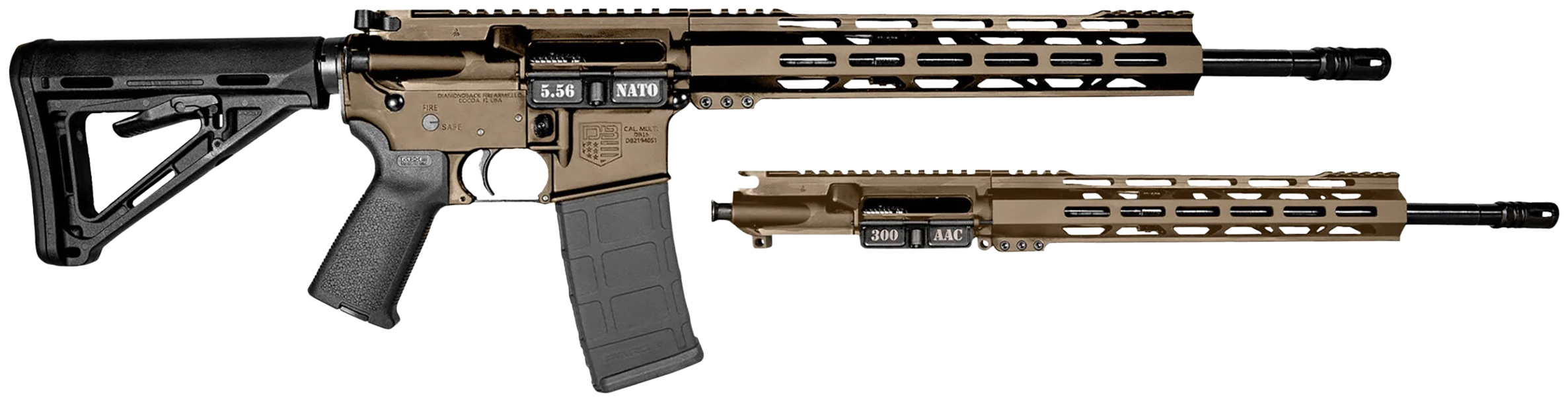 Diamondback DB15 Combo FDE 5.56 / .300 AAC Blackout 16" Barrel 30-Rounds