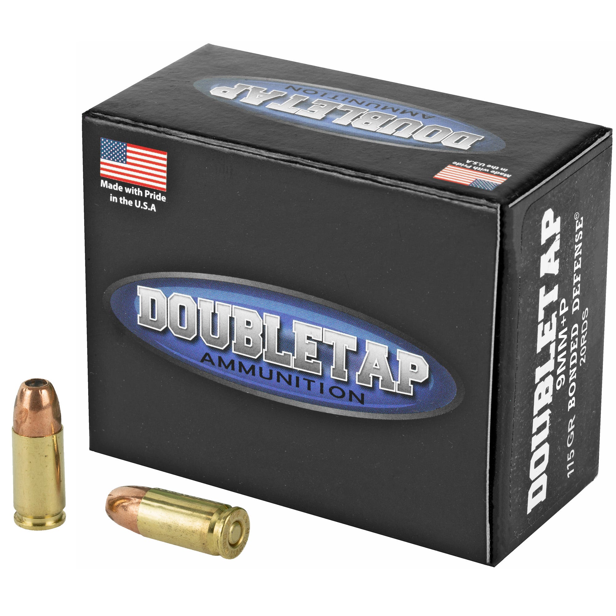 DoubleTap Bonded Defense Brass 9mm 115-Grain 20-Rounds JHP