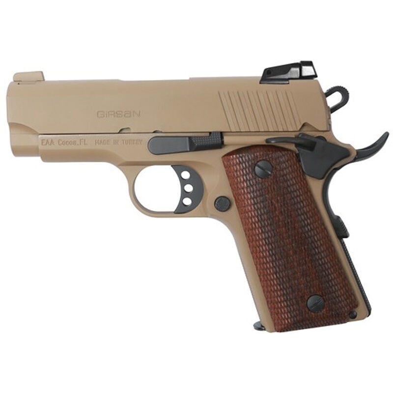 EAA Corp Girsan MC1911 Flat Dark Earth 9mm 3.4" Barrel 7-Rounds