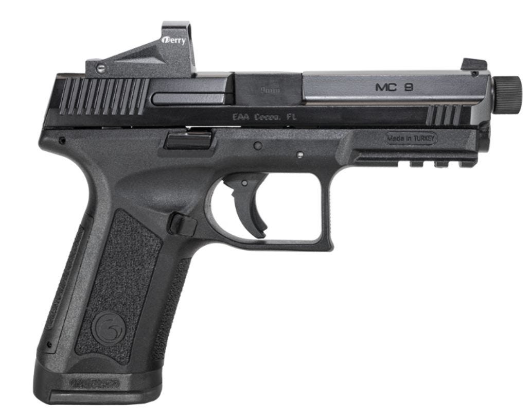 EAA Corp Girsan MC9 Black 9mm 4.6" Barrel 15-Rounds w/ Optic