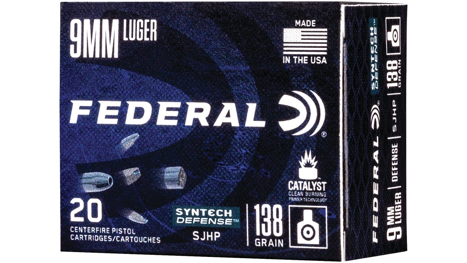 Federal Syntech Defense 9mm 138gr 20-Rounds Segmented Jacketed Hollow Point