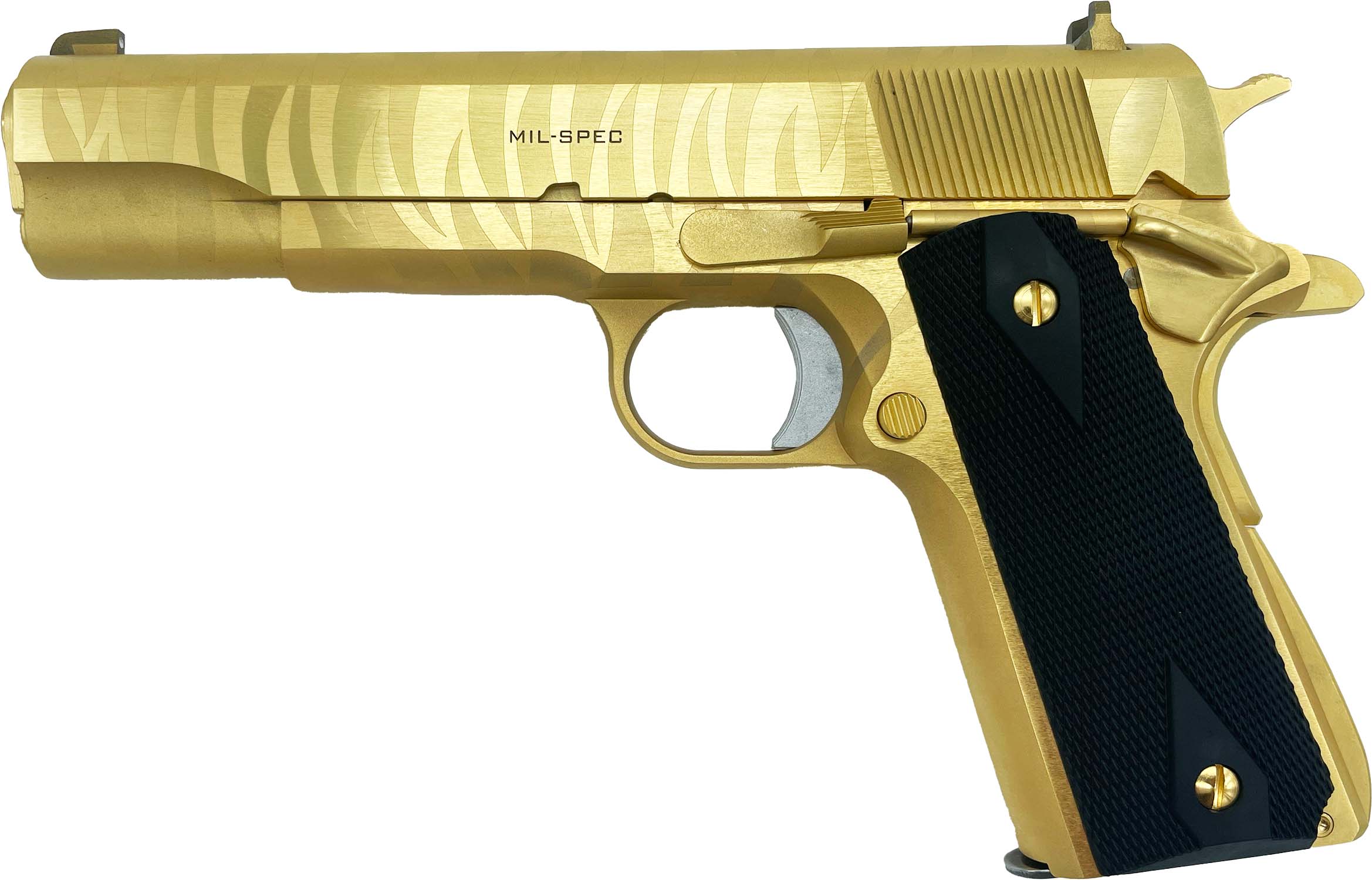 Springfield Armory Mil-Spec 24 Carat Gold Tiger Stripe .45 ACP 5" Barrel 7-Rounds LivenGood Exclusive