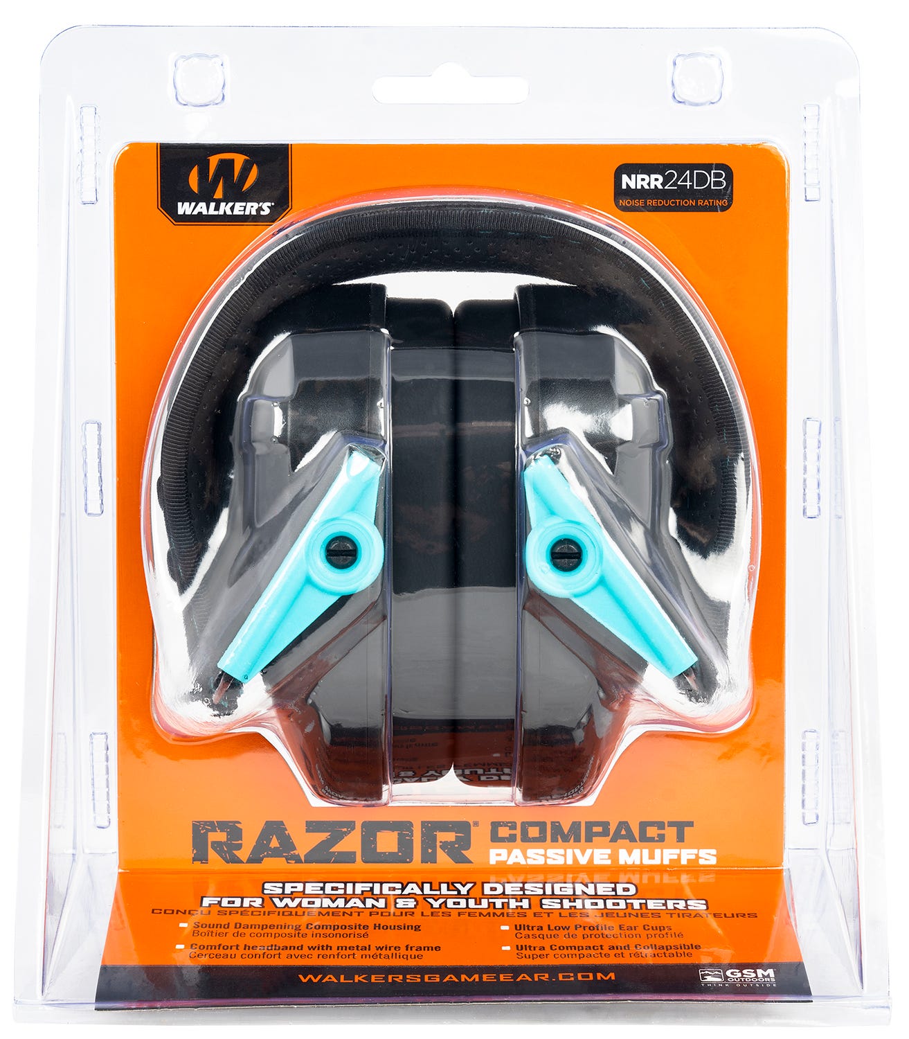 GSM Razor Compact Passive Muffs Youth Teal