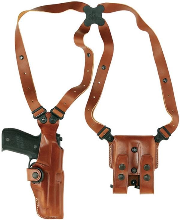 Galco Verticle Shoulder Holster 6-inch NFR Ambidexterous Tan