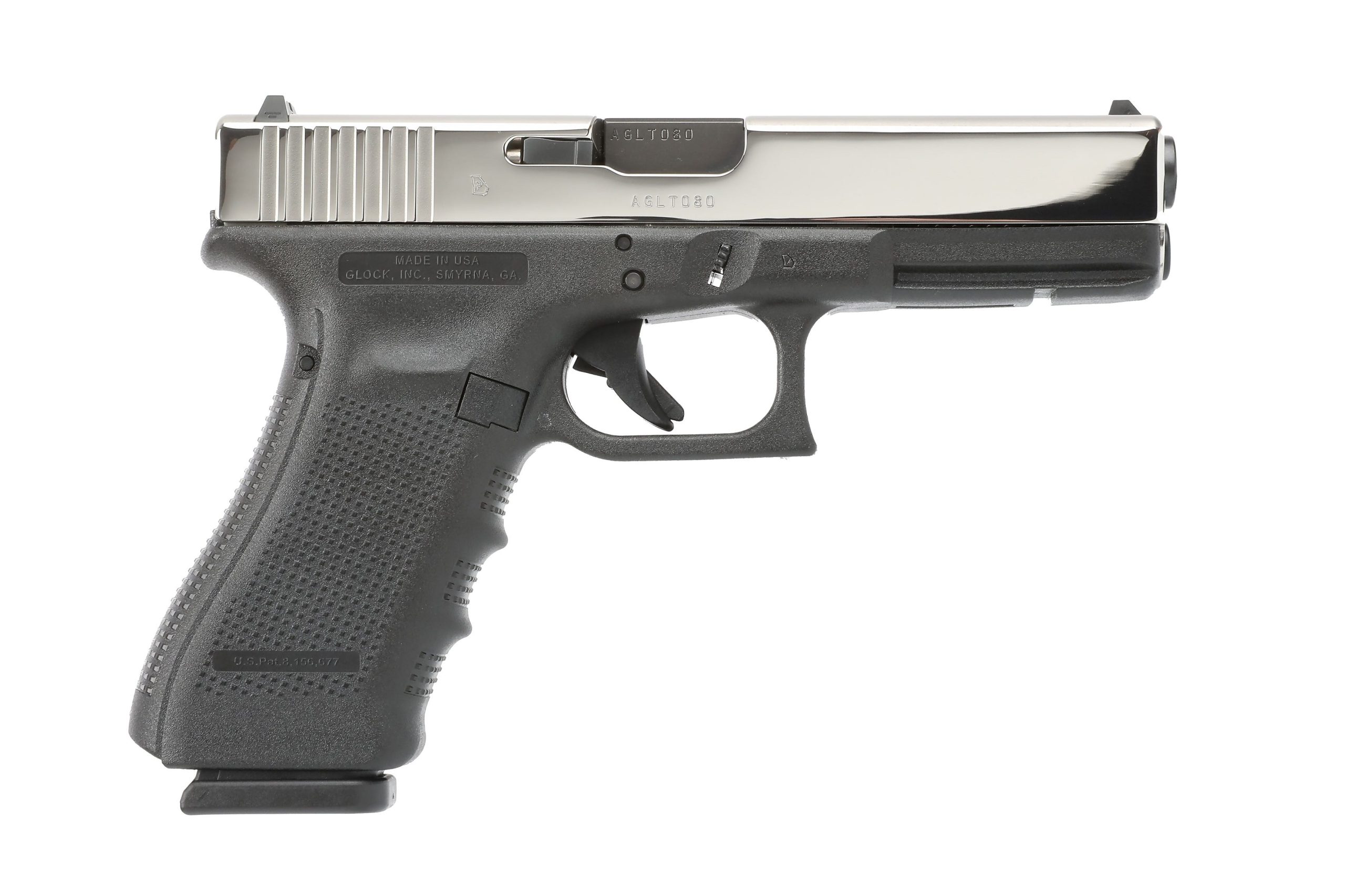Glock 17 Gen4 Polished Stainless / Black 9mm 4.49" Barrel 17-Rounds