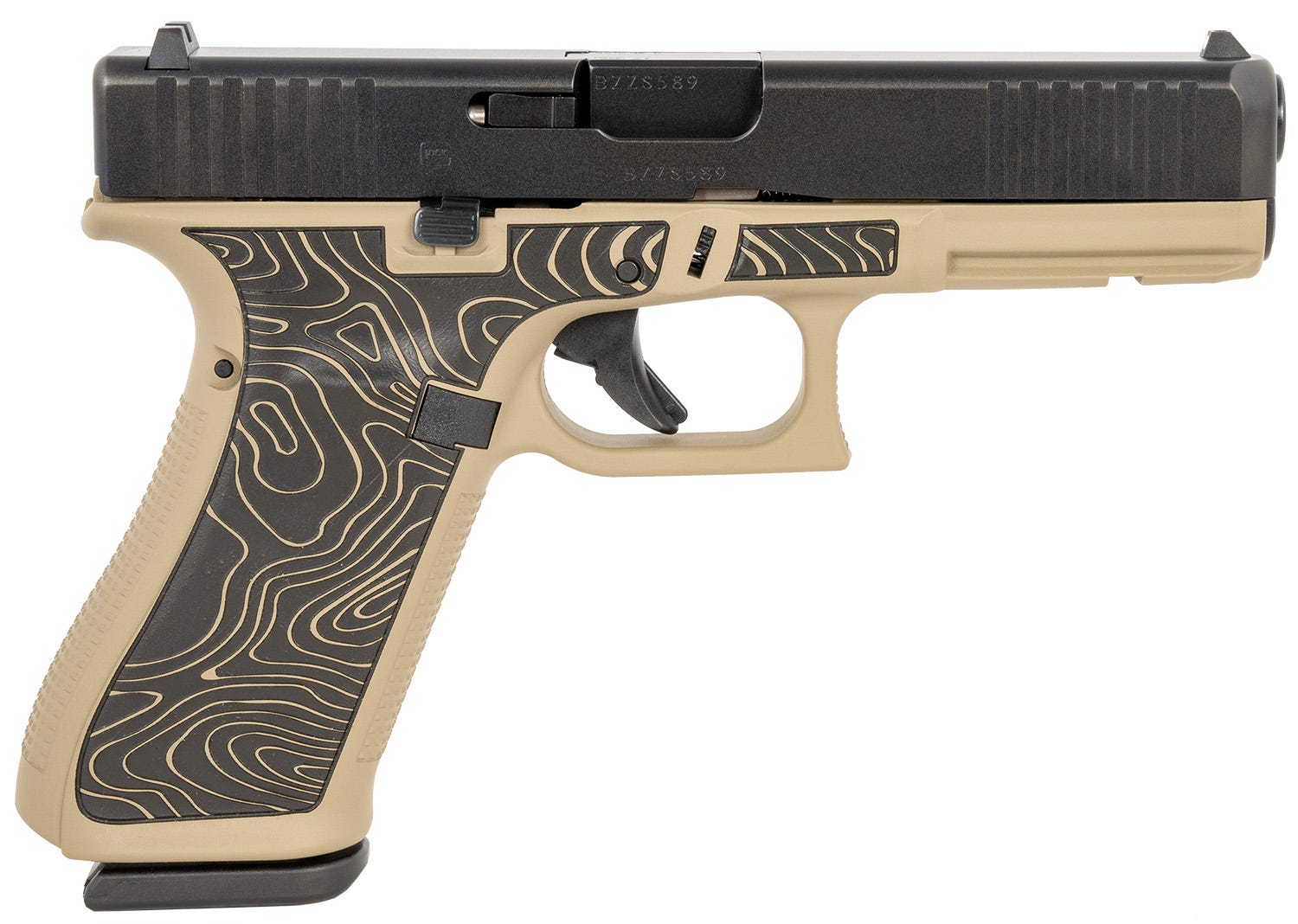 Glock 17 Gen5 "Topography" Flat Dark Earth / Black 9mm 4.49" Barrel 17-Rounds USA