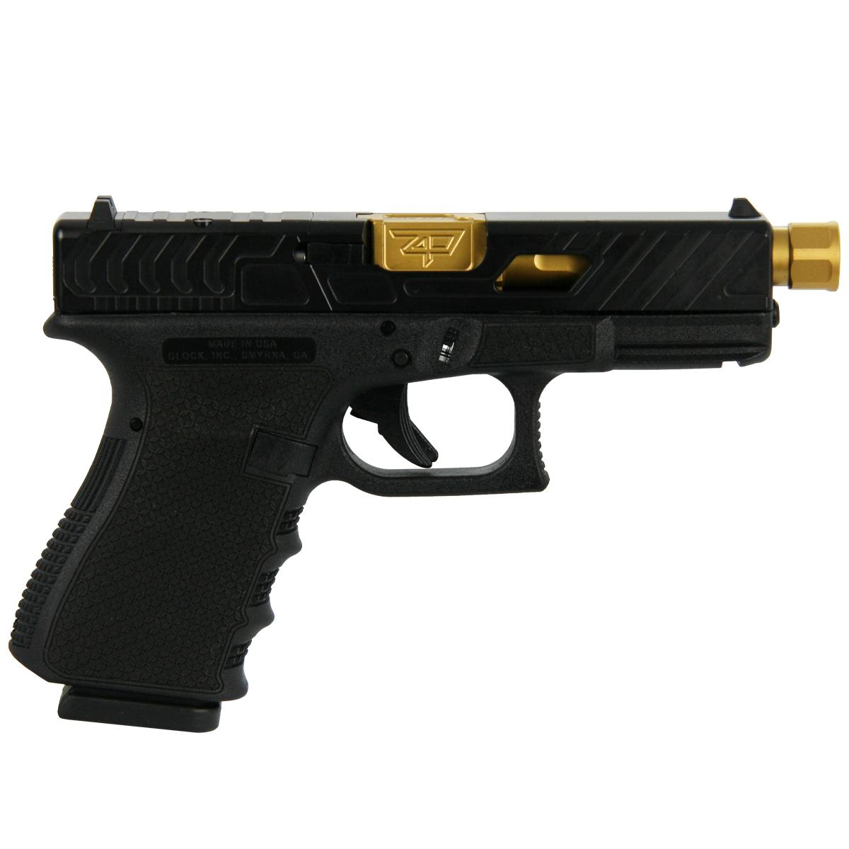 Glock 19 Gen 3 9mm 4.6" Barrel 15-Rounds Bear Cut with Gold Barrel Chainmail