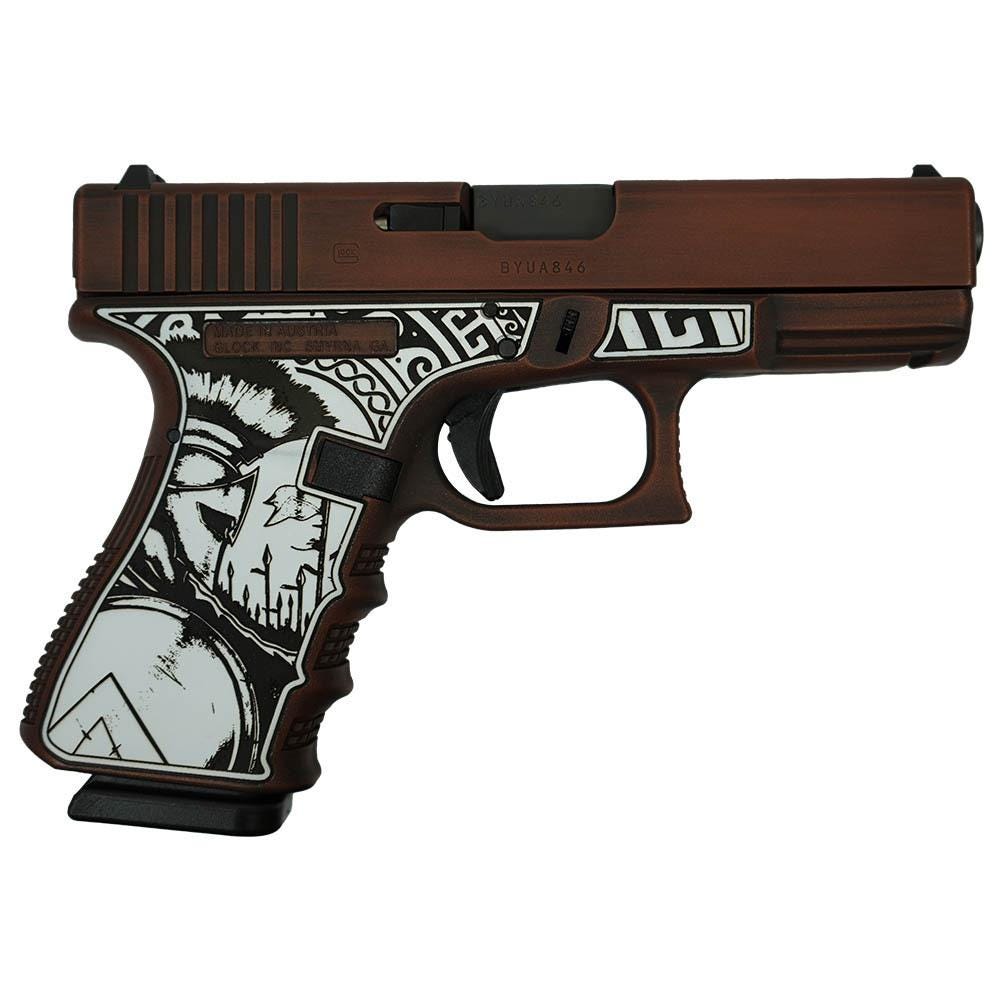 Glock 19 Gen 3 Spartan Engraved Distressed Bronze 9mm 4.02" Barrel 15-Rounds