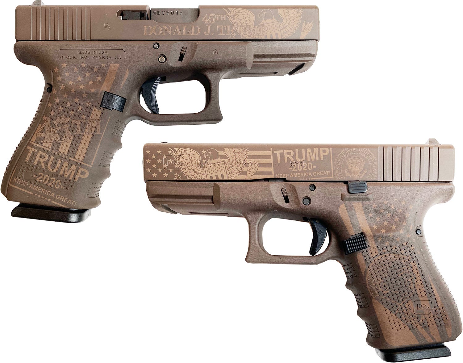Glock 19 Gen4 Patriot Brown 9mm 4" Barrel 15-Rounds LivenGood Trump 2020
