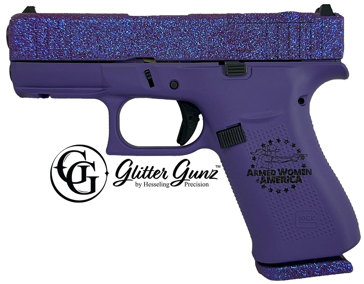 Glock 43X MOS Purple Glitter 9mm 3.4" Barrel 10-Rounds