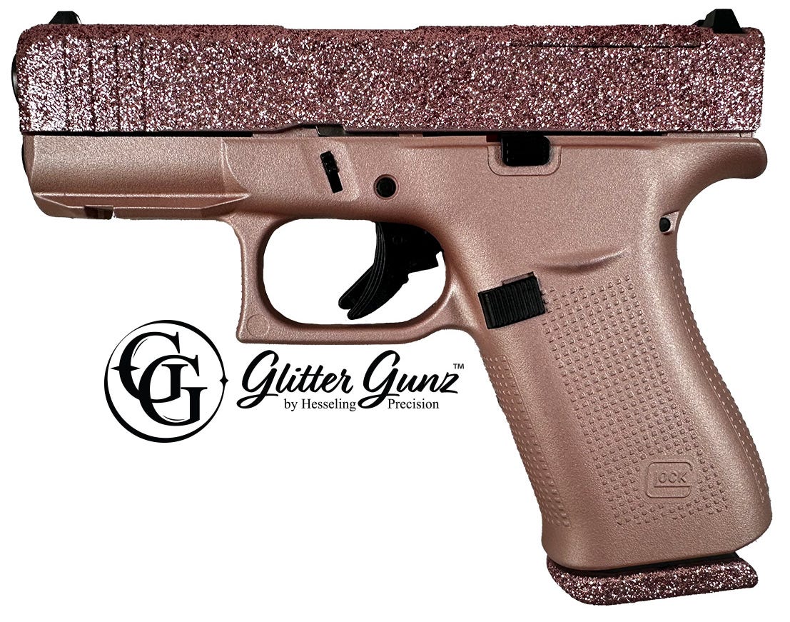Glock 43X MOS Rose Gold Glitter 9mm 3.4" Barrel 10-Rounds